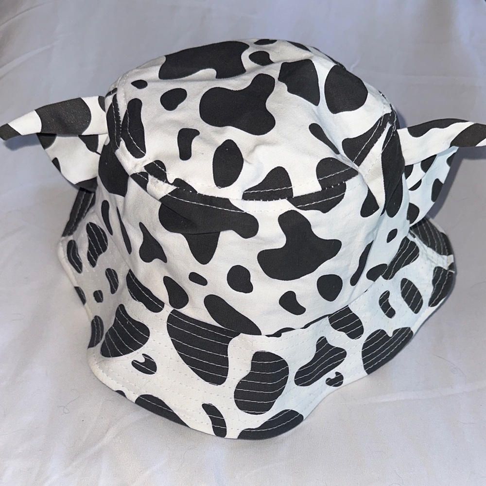 Black and White Cow Print Bucket Hat